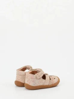 develab – Kindersandalen aus Veloursleder beige