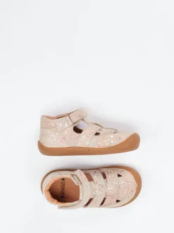 develab – Kindersandalen aus Veloursleder beige