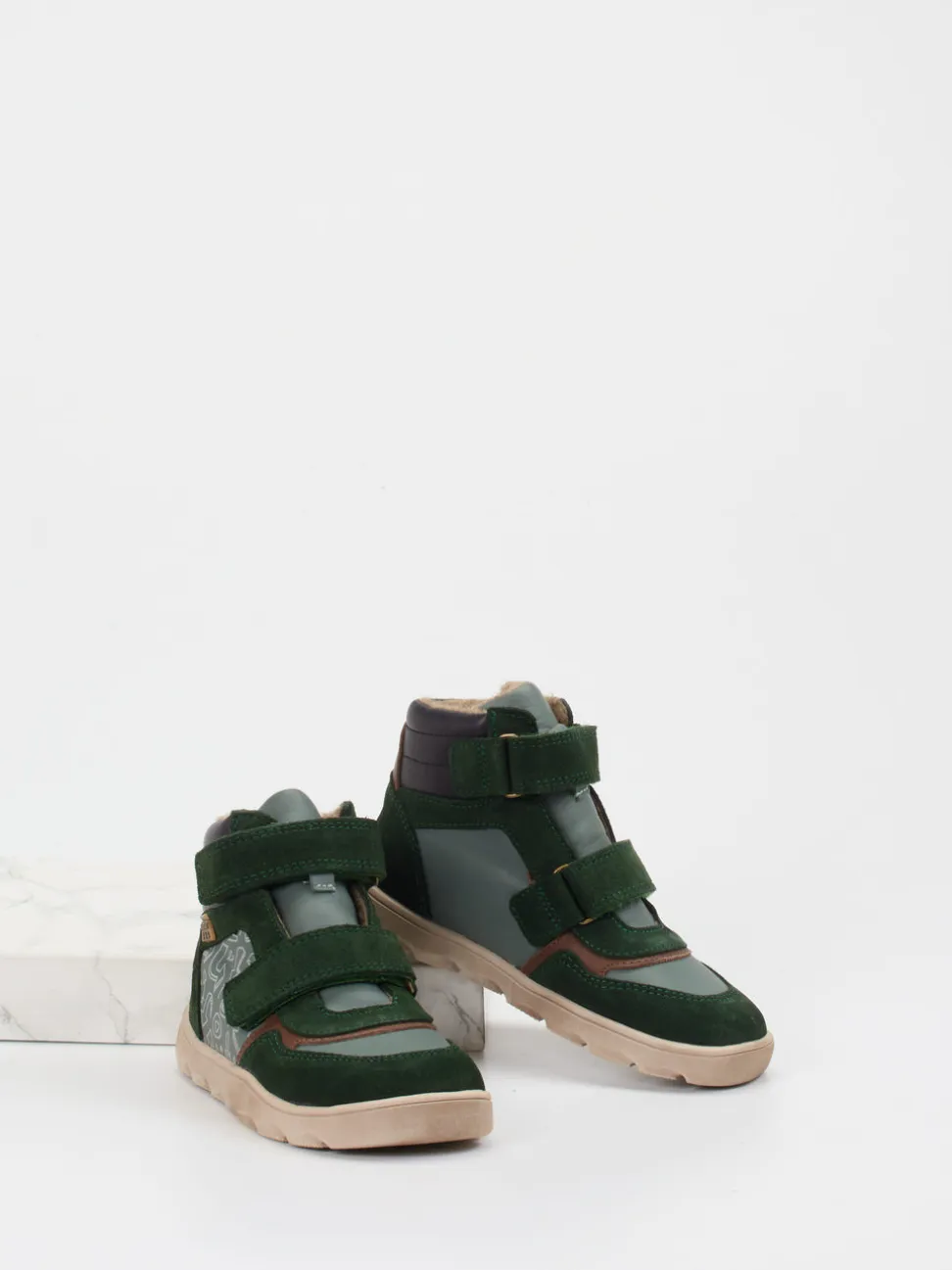 develab – Winter-Sneaker aus Kalbleder tannengrün