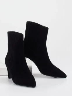 Di Lauro – Ankle Boots aus Veloursleder schwarz
