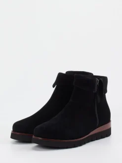 Di Lauro – Ankle Boots aus Veloursleder schwarz
