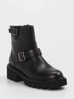 Di Lauro – Biker-Stiefelette aus Leder schwarz