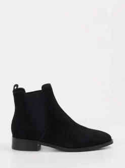 Di Lauro – Chelsea Boots aus Veloursleder schwarz