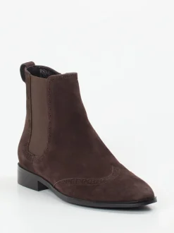 Di Lauro – Chelsea Boots aus Veloursleder Dunkelbraun