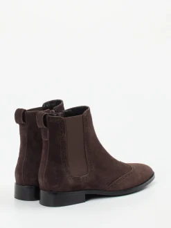 Di Lauro – Chelsea Boots aus Veloursleder Dunkelbraun