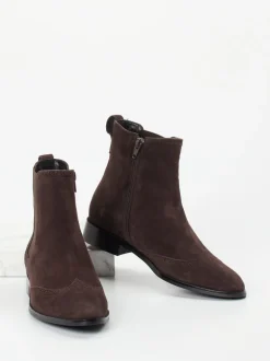 Di Lauro – Chelsea Boots aus Veloursleder Dunkelbraun