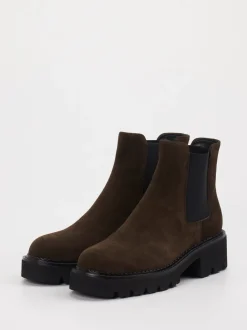 Di Lauro – Chelsea Boots aus Veloursleder Dunkelbraun