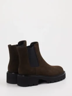 Di Lauro – Chelsea Boots aus Veloursleder Dunkelbraun