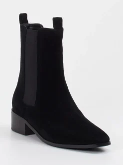 Di Lauro – Chelsea Boots aus Veloursleder schwarz
