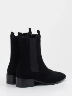Di Lauro – Chelsea Boots aus Veloursleder schwarz