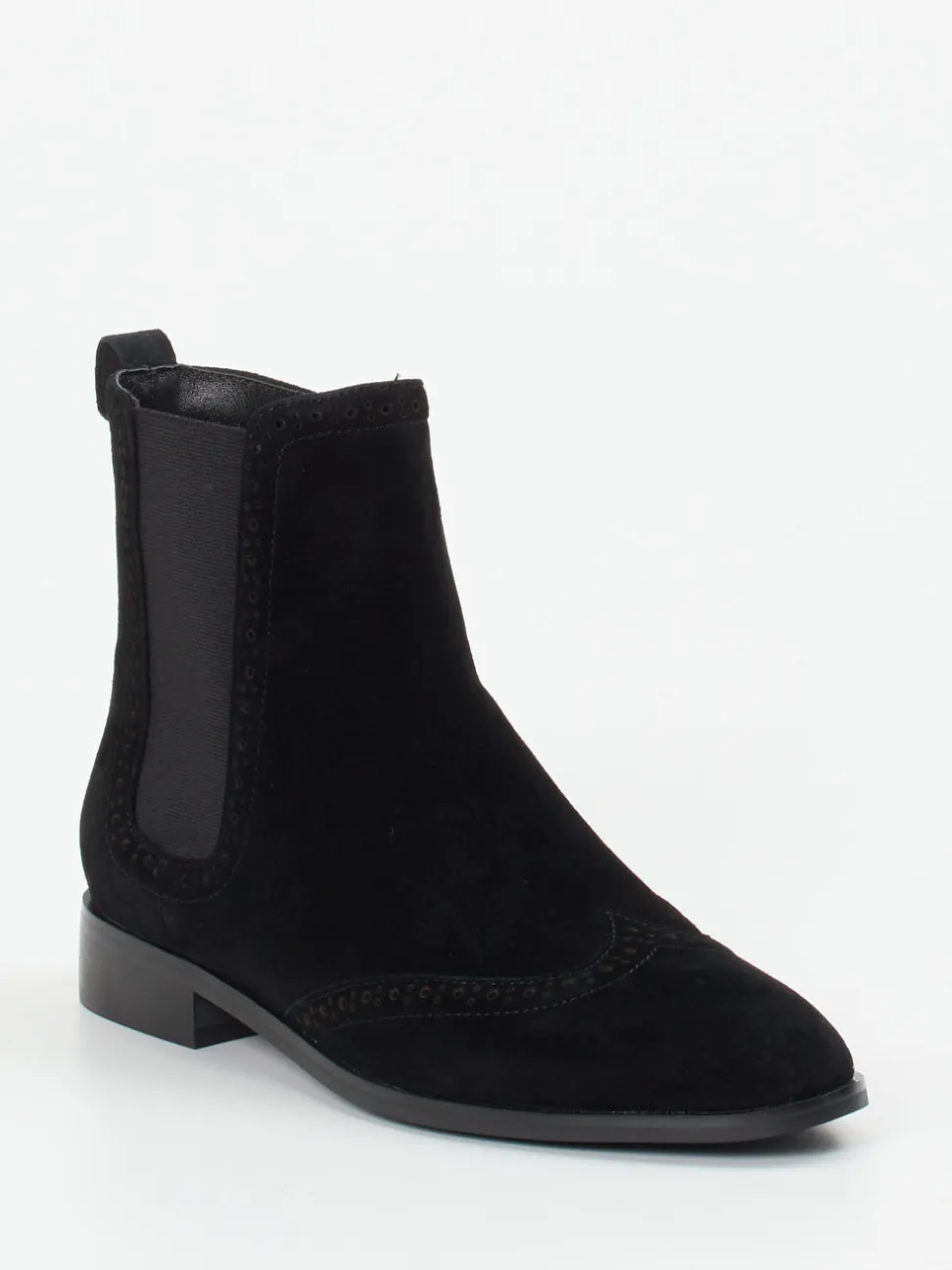 Di Lauro – Chelsea Boots aus Veloursleder Schwarz