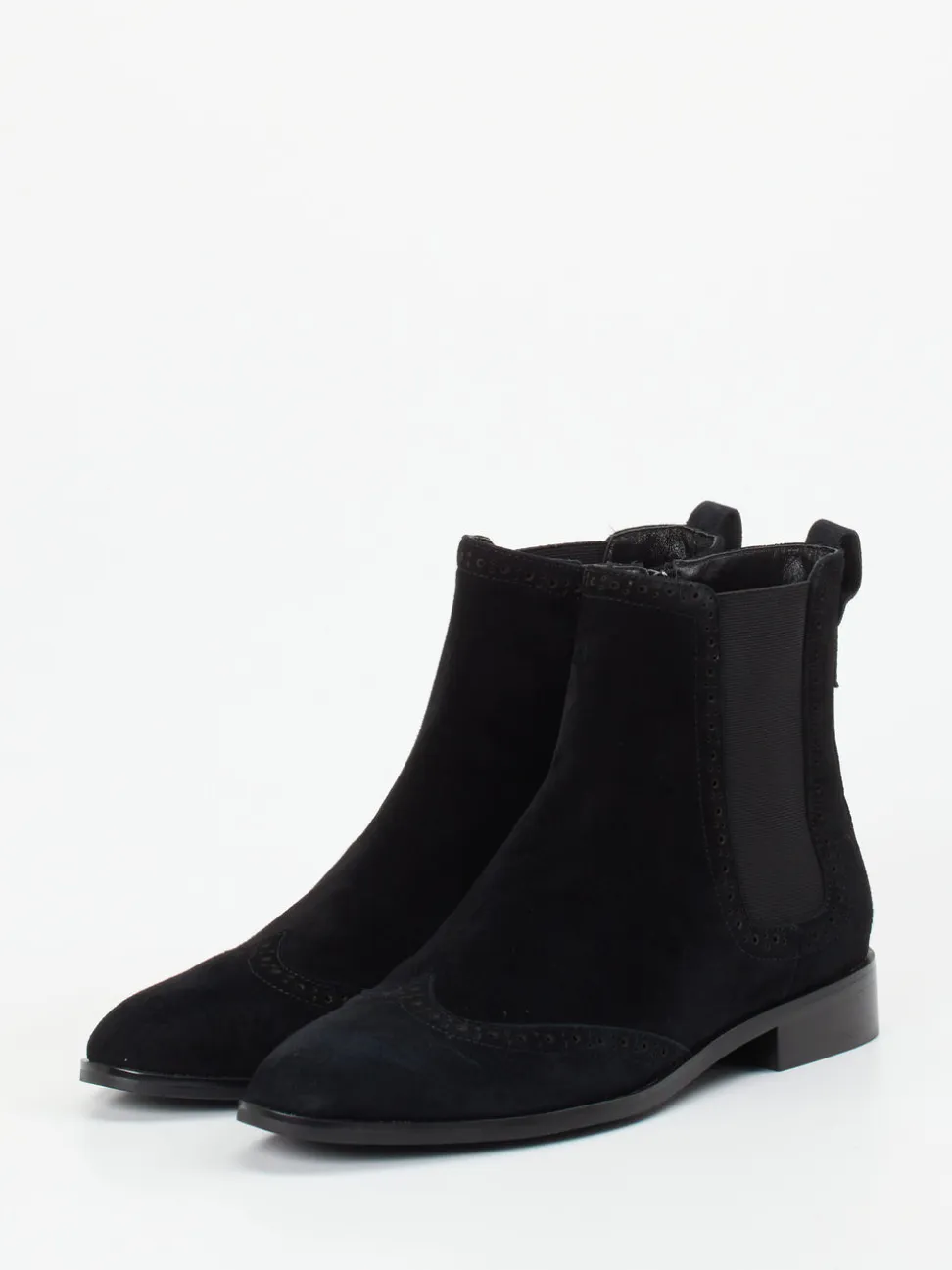 Di Lauro – Chelsea Boots aus Veloursleder Schwarz