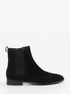 Di Lauro – Chelsea Boots aus Veloursleder Schwarz