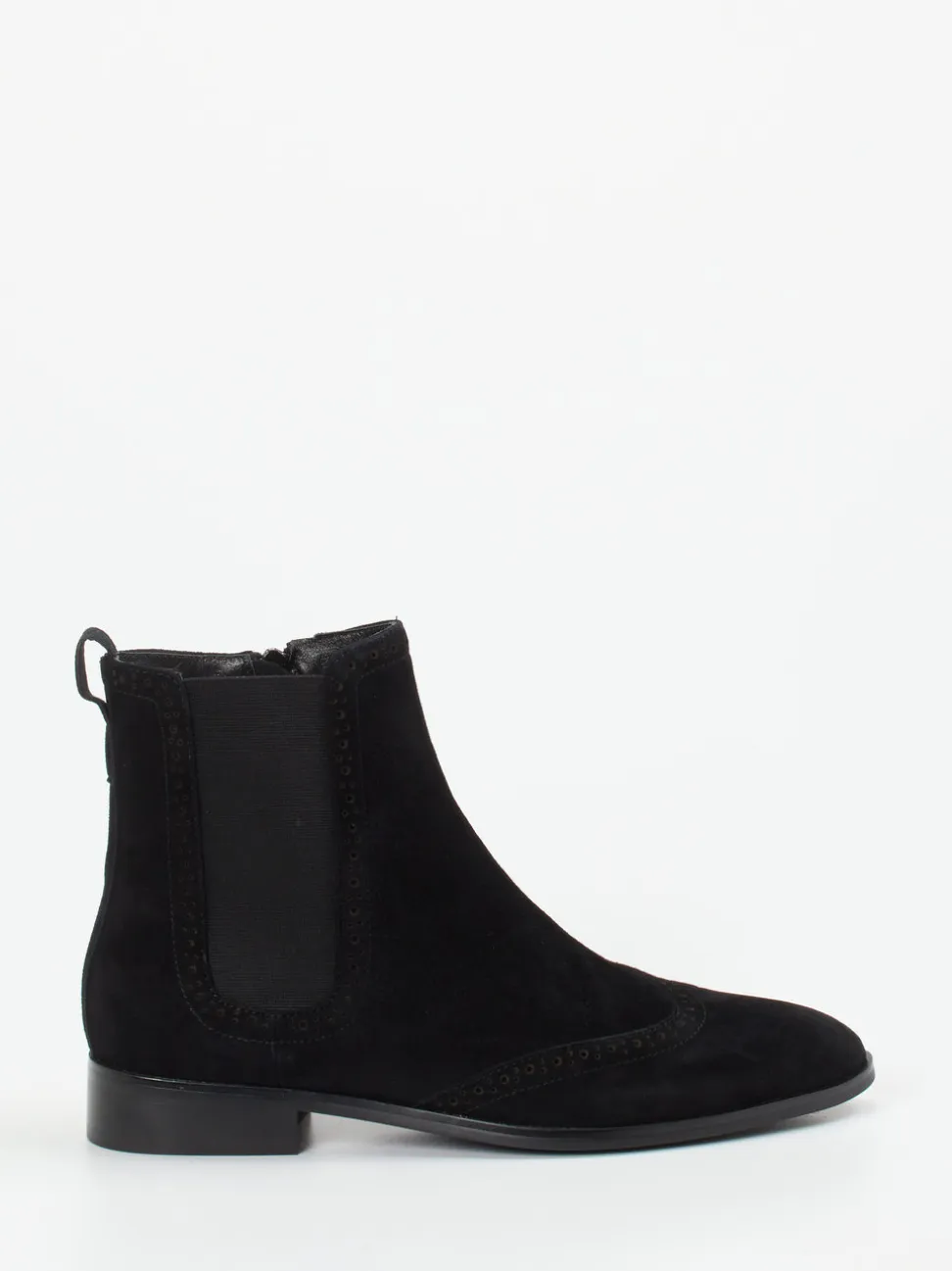 Di Lauro – Chelsea Boots aus Veloursleder Schwarz