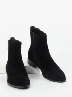 Di Lauro – Chelsea Boots aus Veloursleder Schwarz
