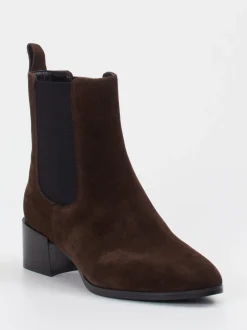 Di Lauro – Chelsea Boots aus Veloursleder dunkelbraun