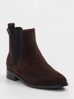 Di Lauro – Chelsea Boots aus Veloursleder dunkelbraun