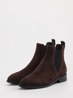 Di Lauro – Chelsea Boots aus Veloursleder dunkelbraun
