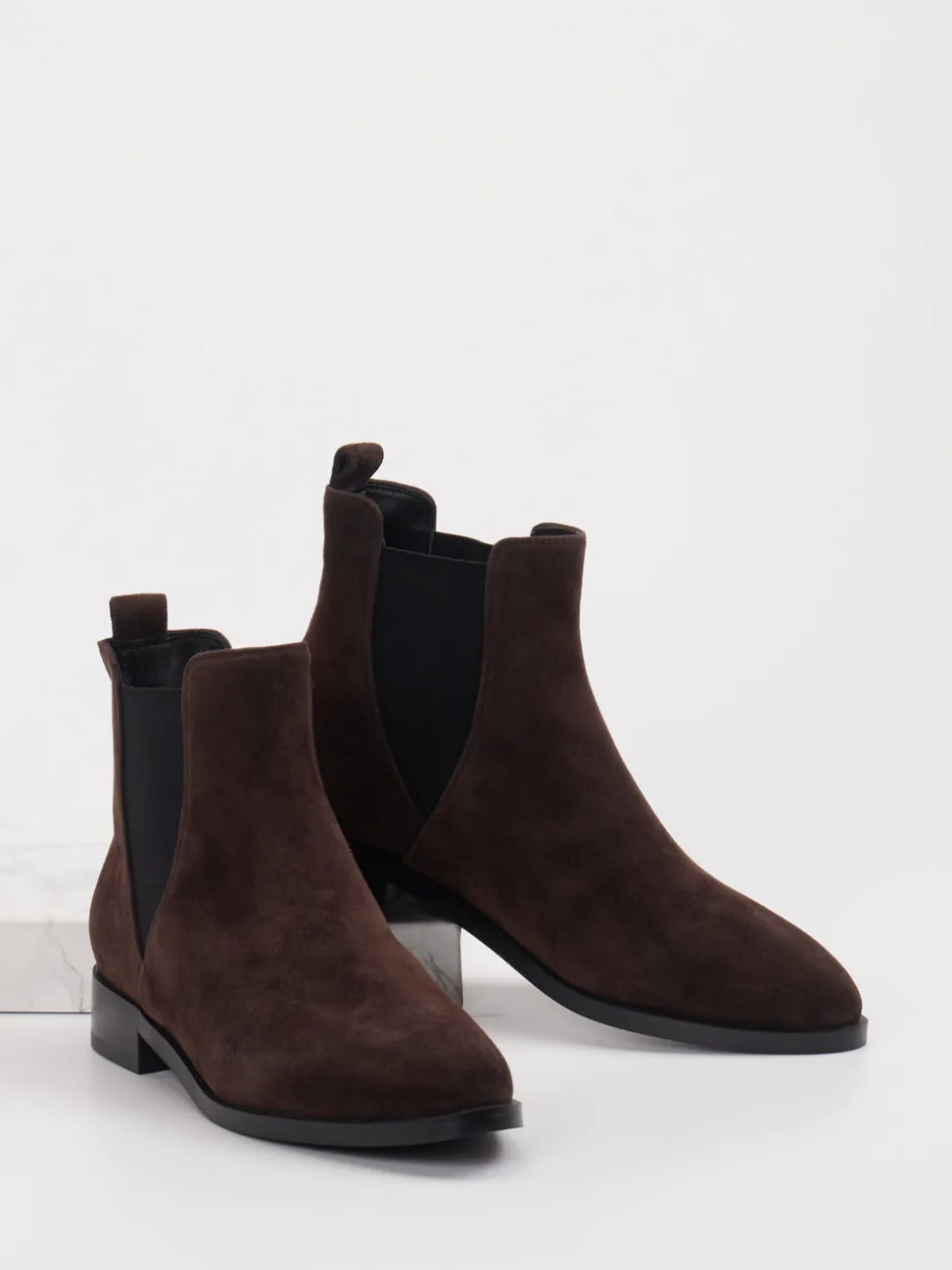 Di Lauro – Chelsea Boots aus Veloursleder dunkelbraun
