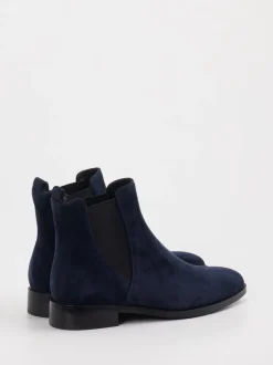 Di Lauro – Chelsea Boots aus Veloursleder Dunkelblau