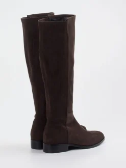 Di Lauro – Kniehohe Stiefel aus Veloursleder Dunkelbraun