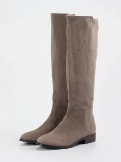 Di Lauro – Kniehohe Stiefel aus Veloursleder Taupe