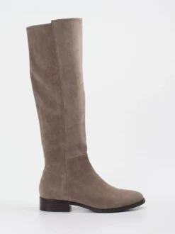 Di Lauro – Kniehohe Stiefel aus Veloursleder Taupe