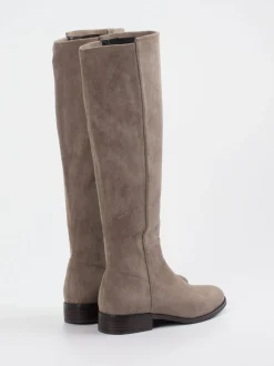 Di Lauro – Kniehohe Stiefel aus Veloursleder Taupe