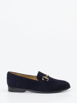 Di Lauro – Loafer aus Veloursleder Dunkelblau