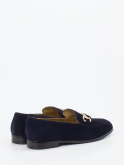 Di Lauro – Loafer aus Veloursleder Dunkelblau
