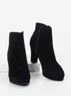 Di Lauro – Stiefeletten aus Veloursleder Schwarz
