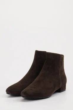 Di Lauro – Stiefeletten aus Veloursleder Dunkelbraun