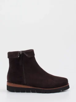 Di Lauro – Stiefeletten aus Veloursleder Dunkelbraun