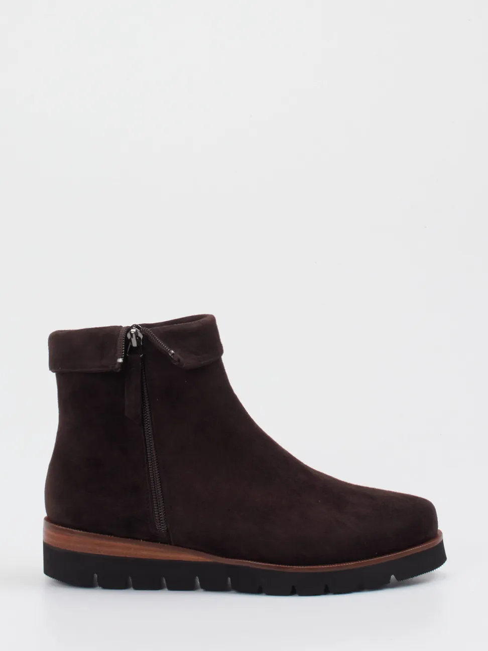 Di Lauro – Stiefeletten aus Veloursleder Dunkelbraun
