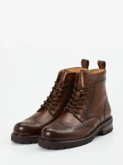 Digel – Brogue-Boots aus Kalbleder dunkelbraun