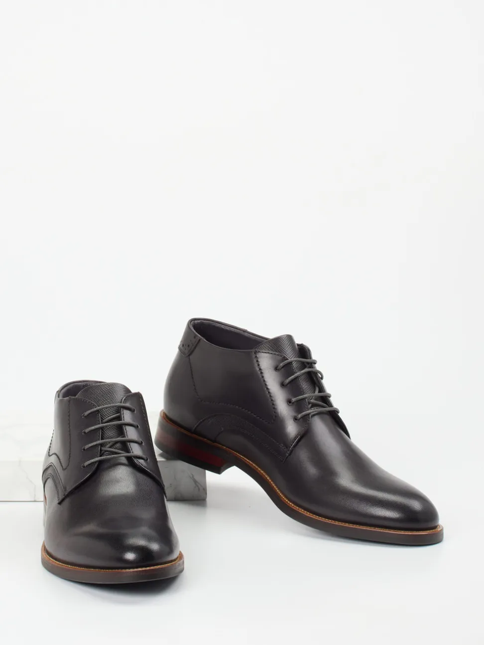 Digel – Derby Boots aus Kalbleder in Grau
