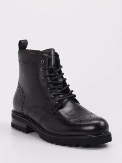 Digel – Schnürboots aus Leder in Schwarz