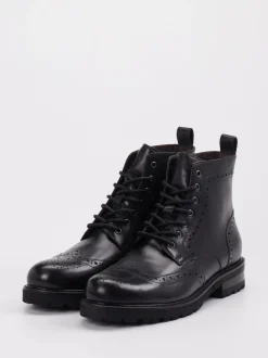 Digel – Schnürboots aus Leder in Schwarz