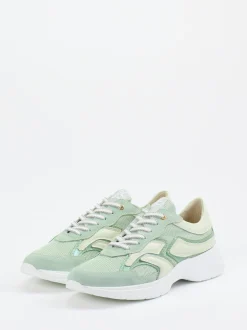 DL Sport – Sneaker aus Veloursleder und Mesh mintgrün