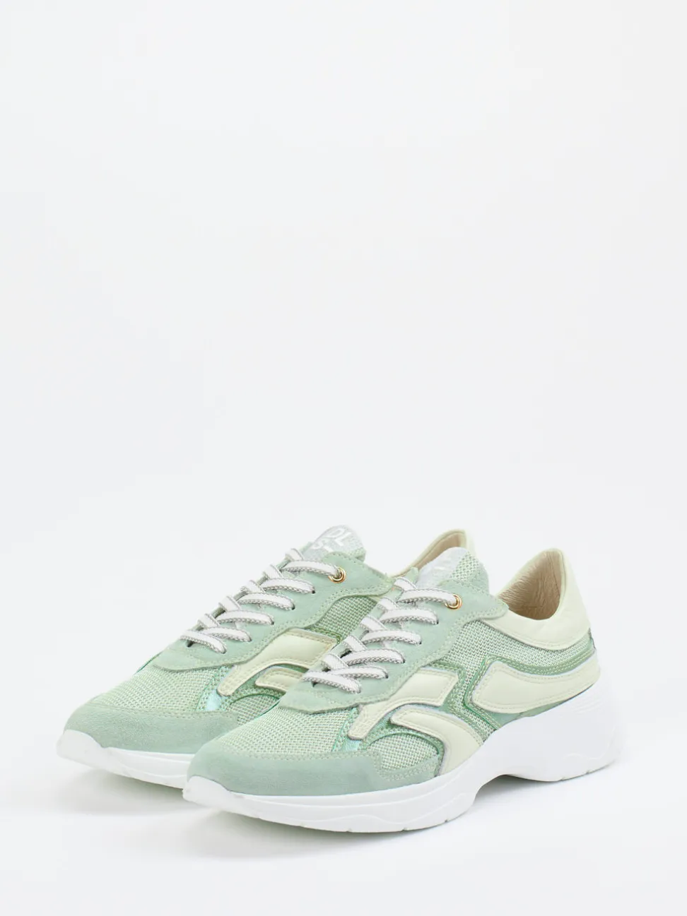DL Sport – Sneaker aus Veloursleder und Mesh mintgrün