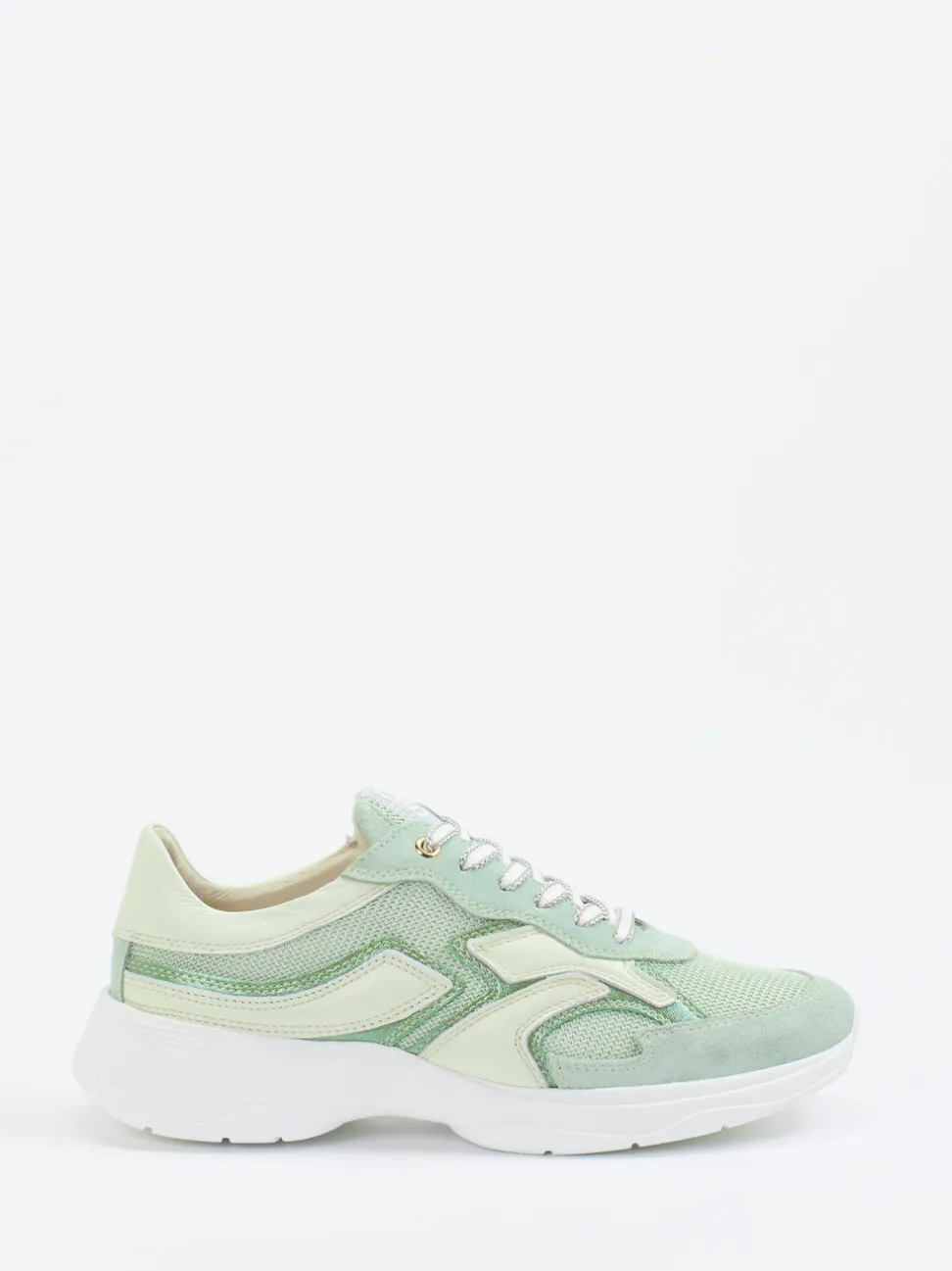 DL Sport – Sneaker aus Veloursleder und Mesh mintgrün