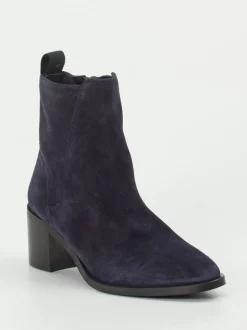 Donna Carolina – Ankle Boots aus Veloursleder Dunkelblau