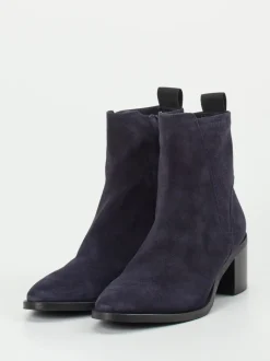 Donna Carolina – Ankle Boots aus Veloursleder Dunkelblau