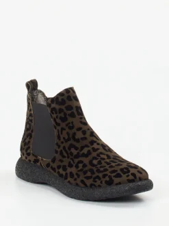 Donna Carolina – Chelsea Boots aus Veloursleder Leoprint