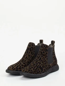 Donna Carolina – Chelsea Boots aus Veloursleder Leoprint