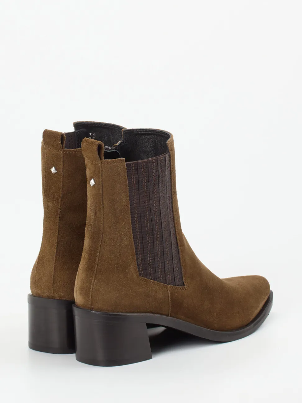 Donna Carolina – Chelsea-Stiefelette aus Veloursleder Braun