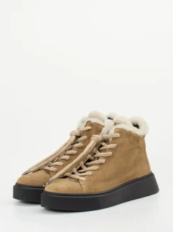 Donna Carolina – High-Top Sneaker aus Veloursleder sandbraun