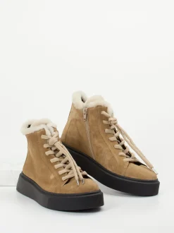 Donna Carolina – High-Top Sneaker aus Veloursleder sandbraun