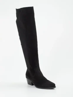 Donna Carolina – Kniehohe Stiefel aus Veloursleder Schwarz