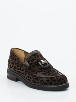 Donna Carolina – Loafer aus Veloursleder mit Leoprint